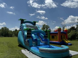 18' Blue Tropical Waterslide